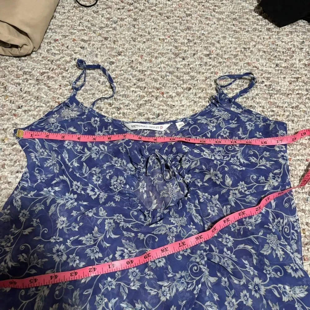 Victoria’s Secret Y2K 90s Ditsy Floral Tie Front Babydoll Top- Size Medium